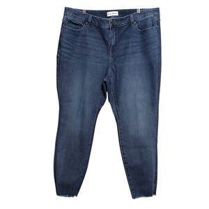 Lane Bryant Women's Size 20 High Rise‎ Ultimate Stretch Frayed Hem Skinny Jeans